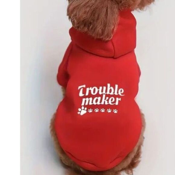 Trouble Make Large Pet Dog Hoodie Apparel NWOT - Picture 1 of 3